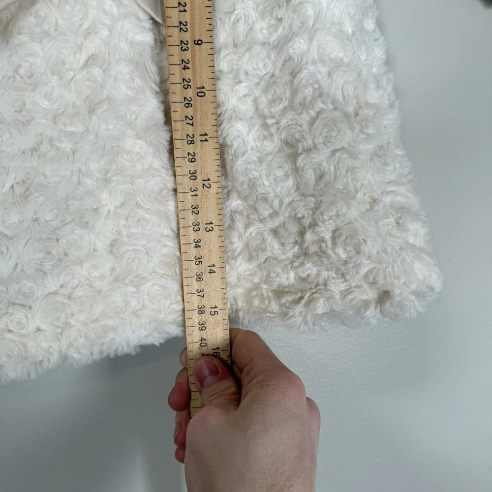 Janie & Jack Faux Fur Coat Girls‎ 12-18 Months Ivory Bow